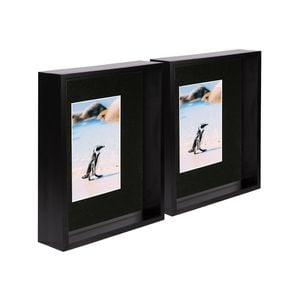 Nicola Spring 8" X 10" Black 3d Deep Box Photo Frames - 4" X 6" Mount - Black - Pack Of 5