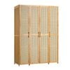 Oikiture Wardrobe Clothes Storage Cabinet Large Cupboard 4 Doors 10 Shelves