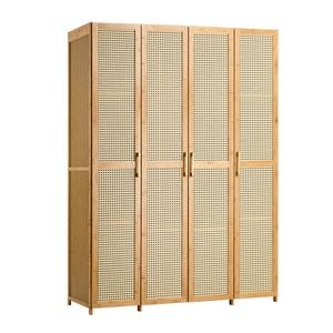Oikiture Wardrobe Clothes Storage Cabinet Large Cupboard 4 Doors 10 Shelves