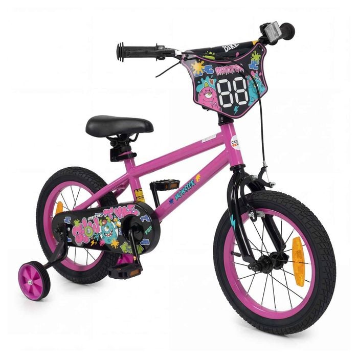 Costway 35cm Kid Bike Adjustable Bicycle Training Wheel Balance Pink
