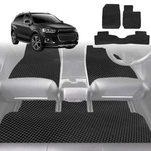 6D Diamond Car Floor Mats for Holden Captiva 7 2016-2018-Ultimate Set-Black-Outback GT