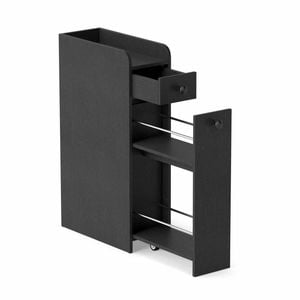 Costway Slim Storage Cabinet Sideboard Slide Out Drawer Wheel Black