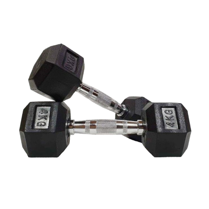 Morgan Rubber Hex Dumbbells - Pair [4kg]