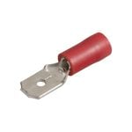 Narva 2.5-3 / 6.3 x 0.8mm 1/4" Red Double Crimped Flared Vinyl Insulated Male Blade Terminal - 14 Pack