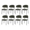 Oikiture 8x Dining Chairs Kitchen Lounge Seat Linen Fabric Accent Chair Green
