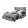Charlie Double Bed Frame Storage Drawer Stone Grey
