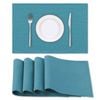 Smarcute Rectangular Waterproof Placemats For Kitchen Dining Table, Set Of 4, Dark Teal, 45x30cm