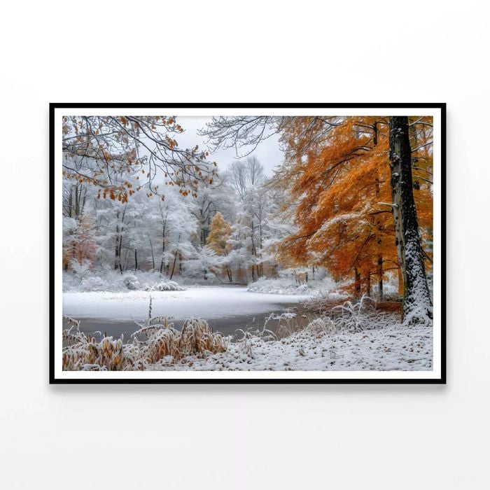Winter with Autumn Leaves  Print 100% Australian Made 120x90cm  (Poster)