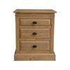 Jade Bedside Tables 3 Drawers Storage Cabinet End Nightstand Table - Natural