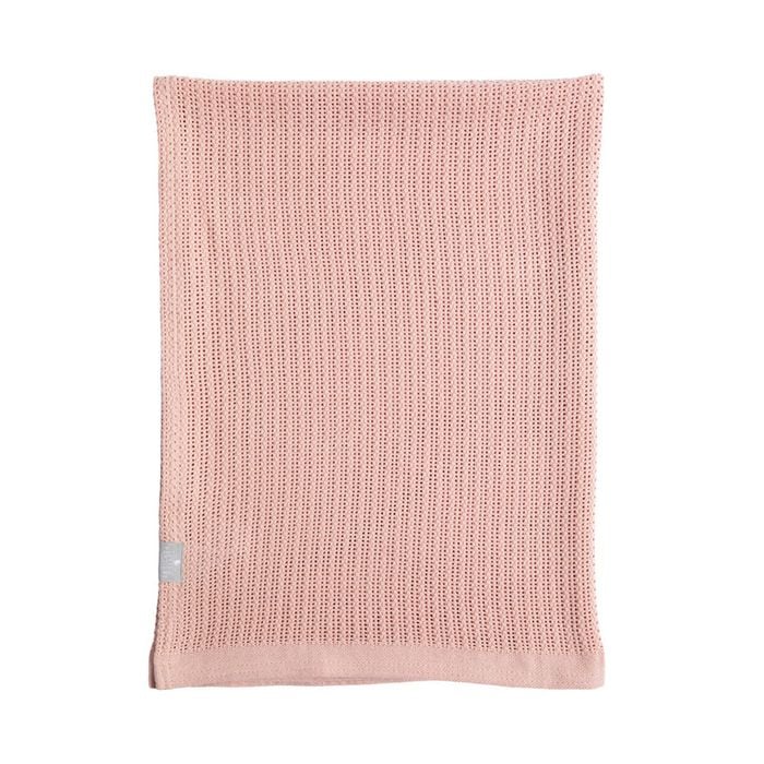 Living Textiles Cotton Cellular Blanket - Dusty Pink
