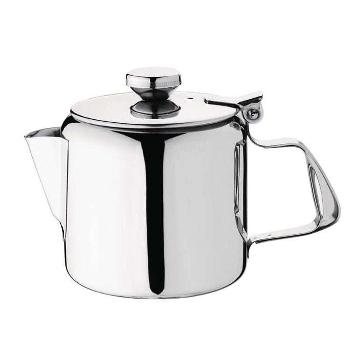 Olympia Teapot Concorde Mirror Finish Stainless Steel 410ml 14oz Commercial Kitchen Beverage Service