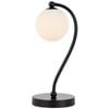 Telbix Felton Modern Table Desk Lamp Light Glass Metal Black Opal Matt Matte