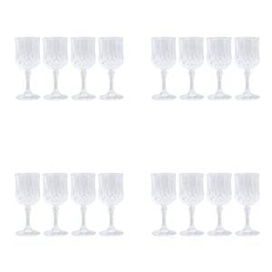 16pc Lemon & Lime Crystal Deco Plastic Reusable Wine Cup 220ml