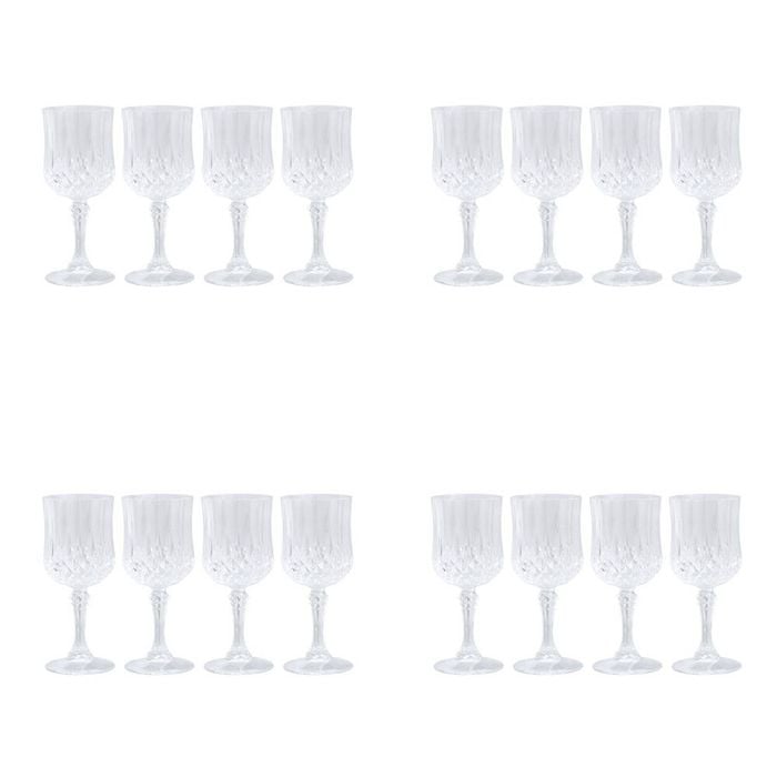 16pc Lemon & Lime Crystal Deco Plastic Reusable Wine Cup 220ml