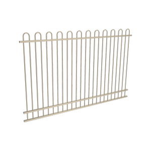 ProtectorAl 1201 - 2399 x 1500mm Paperbark Aluminium Pool Fence Panel Loop Top With Mid Rail