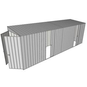 Build-a-Shed 1.5 x 6 x 2m Dual Sliding Side Door Skillion Shed - Zinc