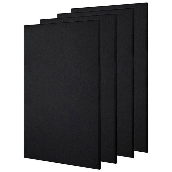 4x Fibreglass Acoustic Room Treatment Sound Panels 1200x600x25mm 2.9sqm Black
