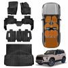 Floor Mats Boot Liner Set For Lexus Gx 550 Gx550 5 Seater 2024-onwards All Weather Heavy Duty Cargo Kick Mats Back Seat Cover