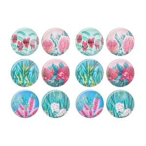 2x 6pc Ashdene Native Flora Round Fridge Magnet Set 5cm Dia