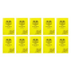 10x Spirax P133 Pp Cover Grid Book A4 5mm 64 Pages School Paper Notebook Yellow