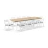 Austin Outdoor 2.2m-3m Extension Dining Set With Light Oak Aluminium And 10 Santorini Chairs