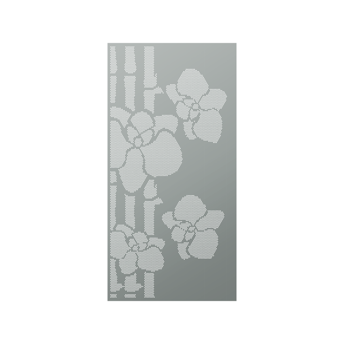 Walpix 1800 x 900 x 2.5mm Perforated Aluminium Decorative Screen Flat Profile Tropical Woodland Grey