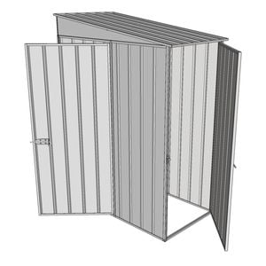Build-a-Shed 1.5 x 0.8 x 2m Singled Hinged Door Skillion Shed with Single Hinged Side Door - Zinc