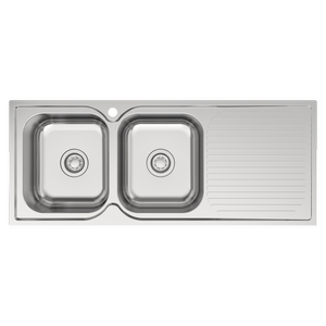 Mondella Double LH Bowl Topmount Sink With Drainer