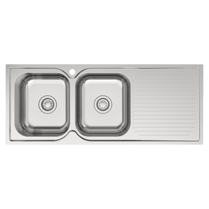 Mondella Double LH Bowl Topmount Sink With Drainer