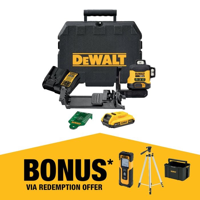 DeWALT 18V Li-ion XR Compact 3 x 360° Green Beam Multiline Laser Combo Kit