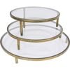 3pc LVD Metal Glass 45/35/30cm Display Tray - Clear/Gold