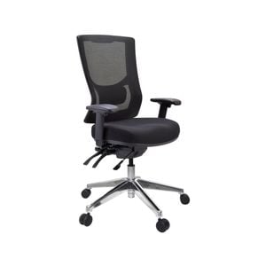 Buro Metro Ii 24/7 High Back Heavy Duty Chair With Arms Black Fabric Seat Mesh Back