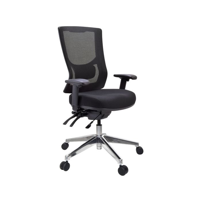 Buro Metro Ii 24/7 High Back Heavy Duty Chair With Arms Black Fabric Seat Mesh Back