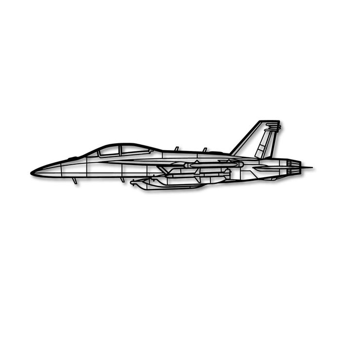 Ignite Laser Boeing EA-18G Growler Silhouette Metal Wall Art Rustic Metal 47inch/120cm