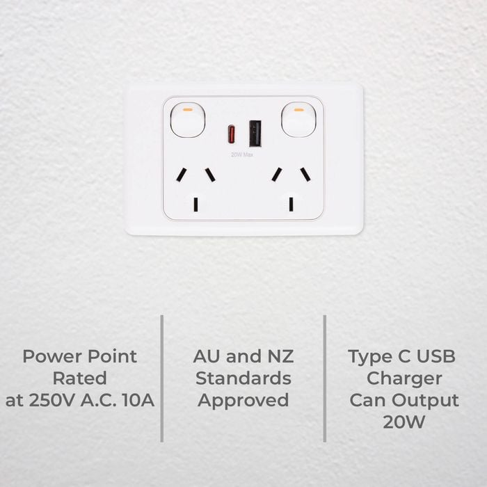 DETA 6000 Double Power Point With USB A+C