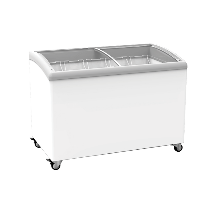 Exquisite Curved Glass Display Chest Freezers With 5 Baskets