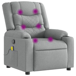 vidaXL Massage Recliner Chair Light Grey Fabric massage chair massage recliner