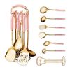 Catzon 7 Pcs Stainless Steel Kitchen Utensils for Cooking with Hanging Shelf-PinkA