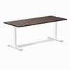 Desky Fixed Height Rubberwood Office Desk White Frame 180cm