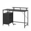 Advwin 120cm Computer Desk Reversible Gaming Desk Computer Table Gaming Table Study Desk for Home Office Workstation Black