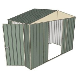Build-a-Shed 3.0 x 1.5 x 2.3m Double Sliding and Single Hinge Door Narrow Shed - Green