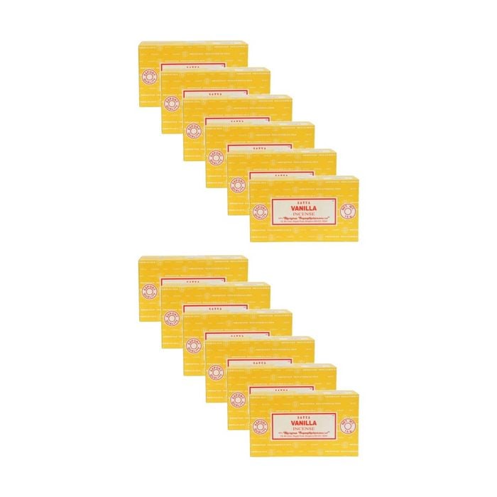12PK Satya Home Fragrance Scented Incense Sticks Packet Set 15gm Vanilla
