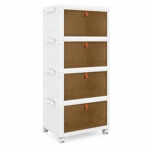 Costway Foldable Shoe Rack Organizer Closet Stackable Storage Bin