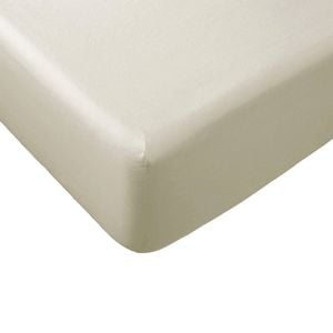 Essentially Home Living Polyester Cotton Fitted Sheet 33cm Wall Queen Natural
