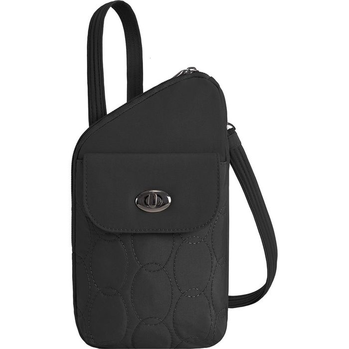 Travelon Runways Anti-Theft Slim Asymmetric Crossbody Bag in Black