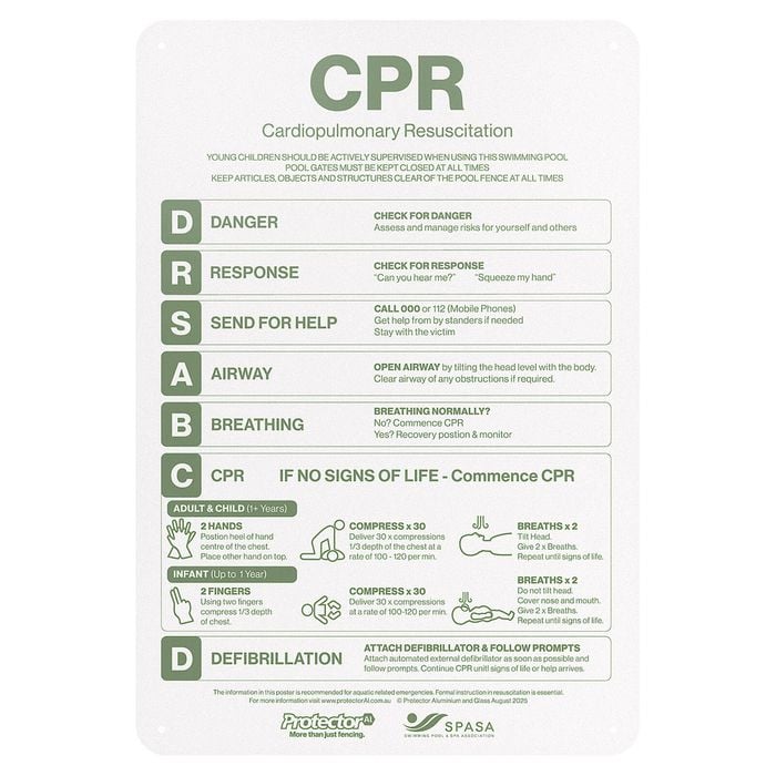 ProtectorAl 387 x 565mm Eucalyptus CPR Chart