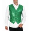 S Sequin Vest Waistcoat Disco Sparkle Costume Dance Party One Size Green