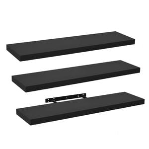Takara Seiso Floating Wall Shelves Display Rack (set Of 3) Large 90cm Black