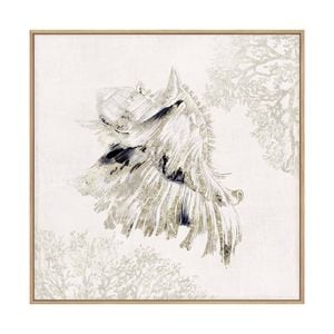 Artey | Silver Shell II - Framed Canvas - Natural Frame - 50 x 50cm