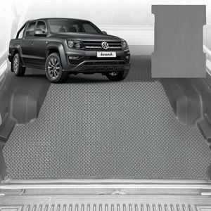 6D Diamond Ute Tub Mat for VolksWagen Amarok Dual Cab 2022-Current (With Factory Plastic Tub Liner) - Grey
